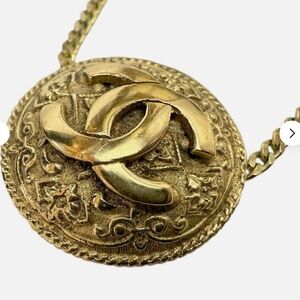 Authentic Chanel Classic Coco Mark Necklace Gold